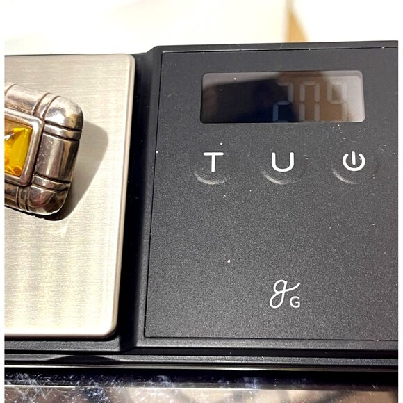 Simon Sebbag Signed .925 Chunky Square Rolled Bold Clips Topaz Center - Picture 8 of 8